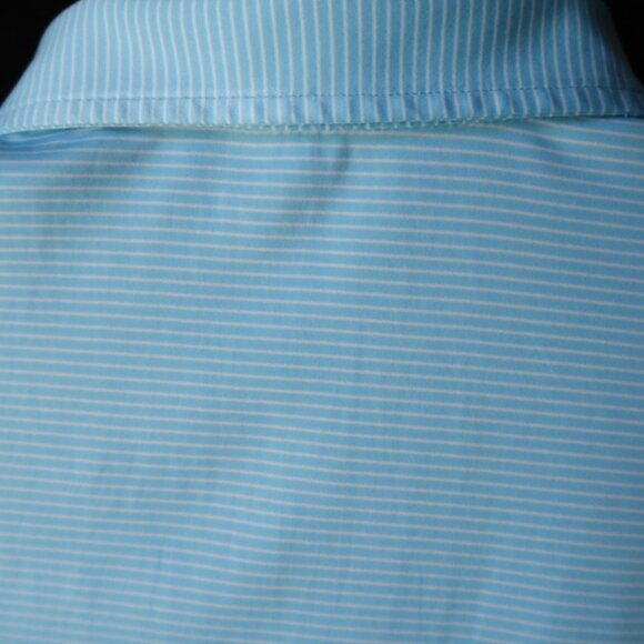 Peter Millar Summer Comfort Lt Blue Striped Stretch Performance Polo (XXL) SOFT - Picture 3 of 8